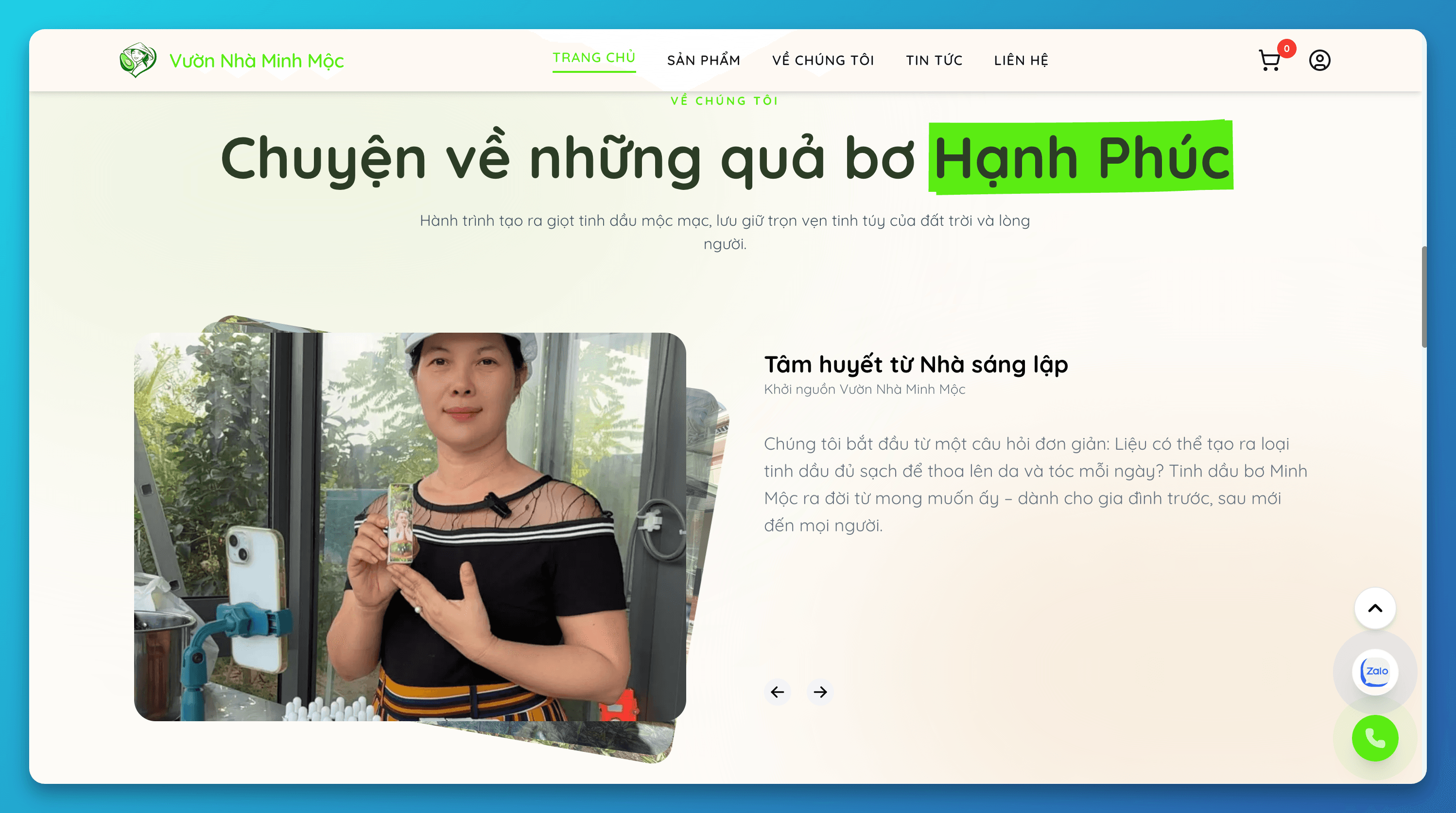 Vuon Nha Minh Moc – Natural Essential Oils E-commerce Website